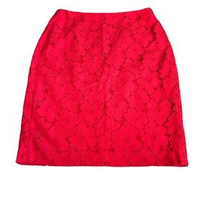 3/$15 BANANA REPUBLIC Red Floral Eyelet Skirt